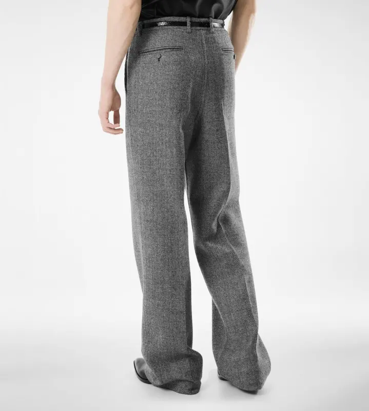 SHARKSKIN HERRINGBONE DOUBLE SPLITTABLE PANT BLACK AND WHITE online